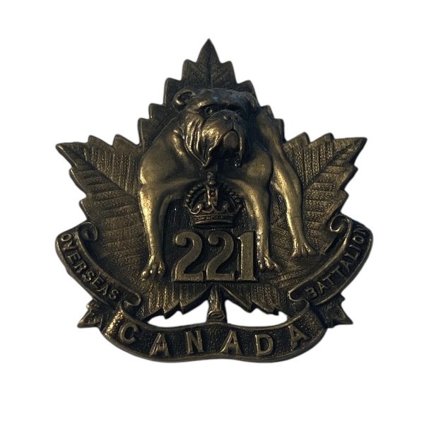 WW1 CEF 221st Battalion (Winnipeg) Cap Badge