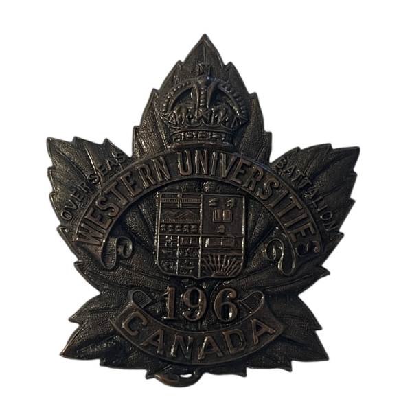 WW1 CEF 196th Battalion (Western Universities) Cap Badge