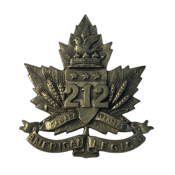 WW1 CEF 212th Battalion (Winnipeg Americans) Cap Badge