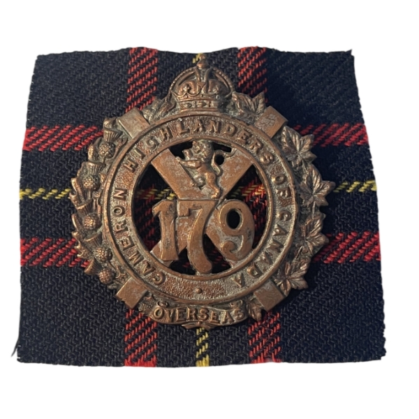 WW1 CEF 179th Battalion (Cameron Highlanders)  Cap Badge