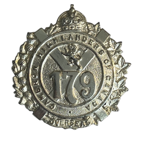 WW1 CEF Canadian 179th Battalion Officers Cap Badge