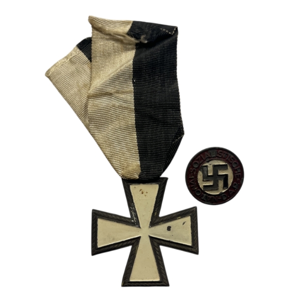 Italian Fascist WW2 Front Medal and German Nazi Party Badge