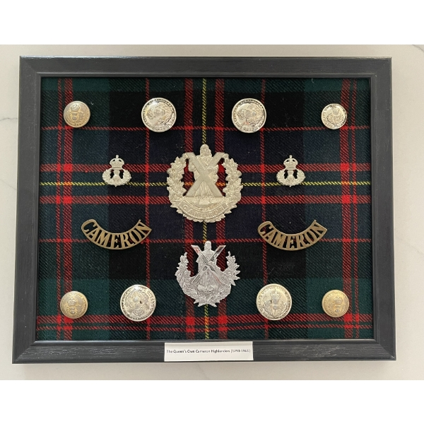 The Queens Own Cameron Highlanders Framed Badge Display