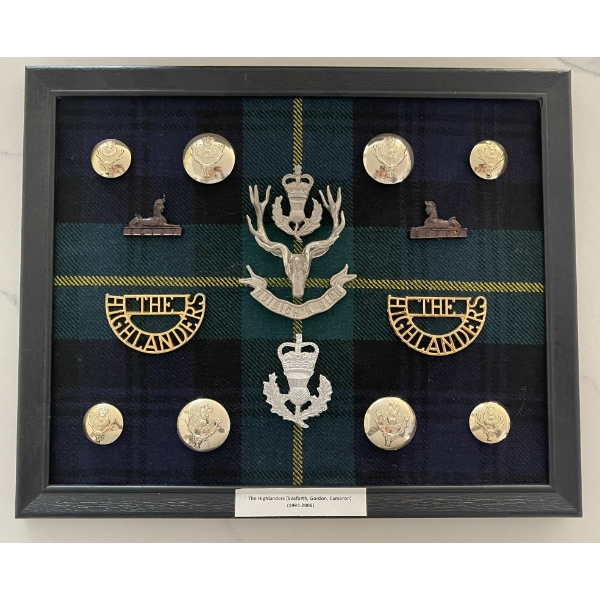 The Highlanders (Seaforth, Gordon, Camerons) Framed Badge Display
