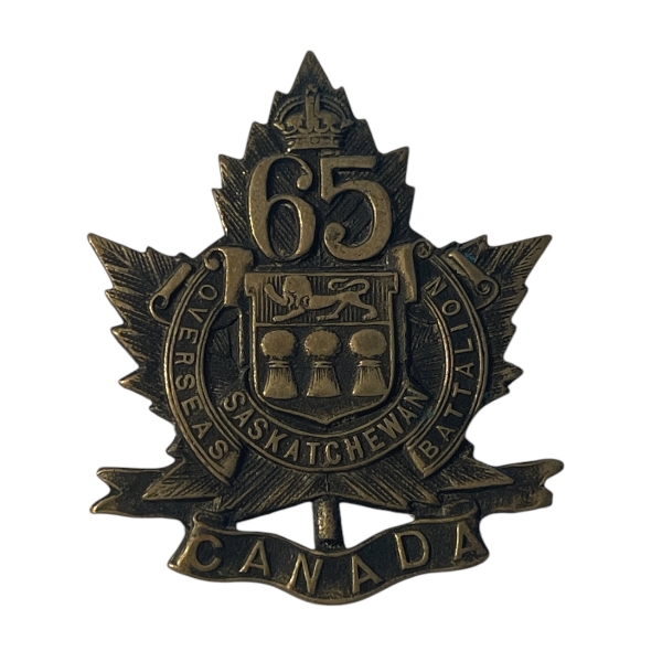 WW1 CEF 65th Battalion (Saskatchewan) Cap Badge