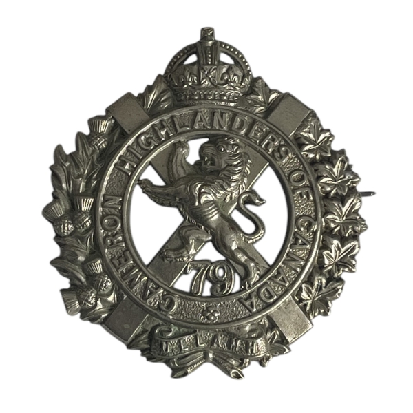 Pre WW1 Canadian 79th Cameron Highlanders Glengarry Cap Badge