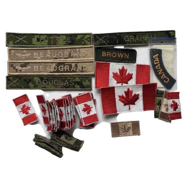 Modern Canadian Forces Name Tapes and Canada Flag Patches