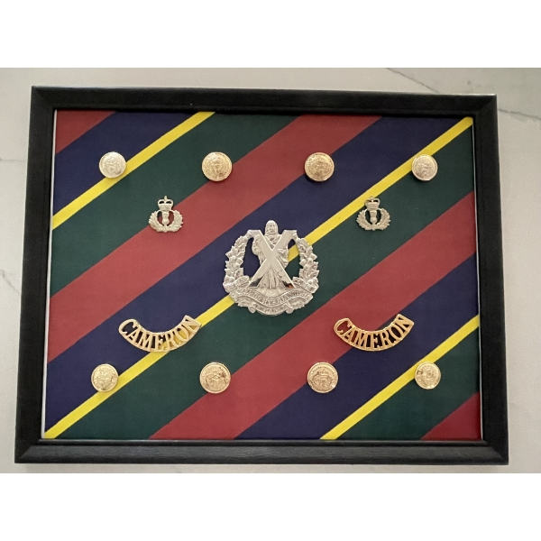 The Queens own Cameron Highlanders of Canada Framed Badge Display