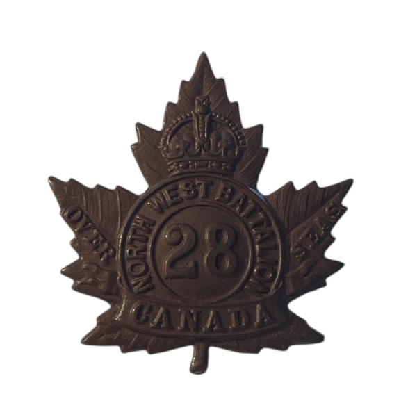 WW1 CEF 28th Battalion (North West / Regina) Cap Badge