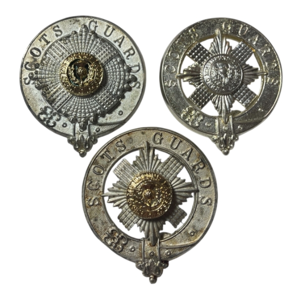 Lot of Scots Guards Badges, Pipe Majors Headdress & More