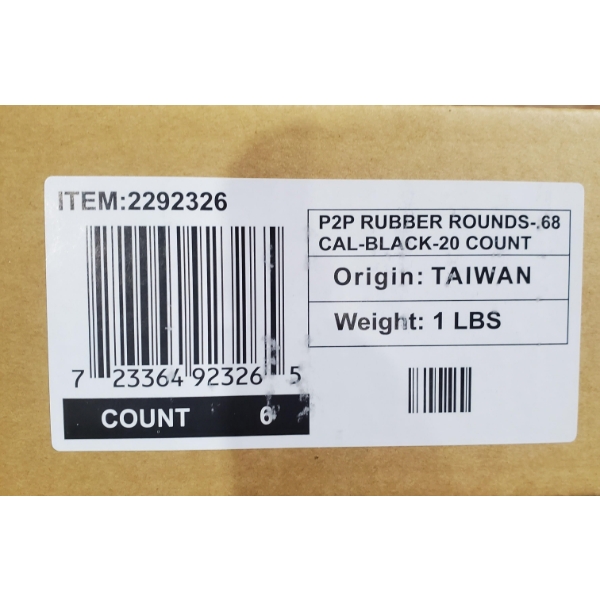 120 ROUNDS OF P2P .68 RUBBER BALLS