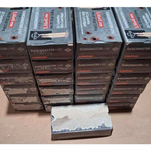 500 rounds of PPU 5.56x45mm (BOXES GOT WET)
