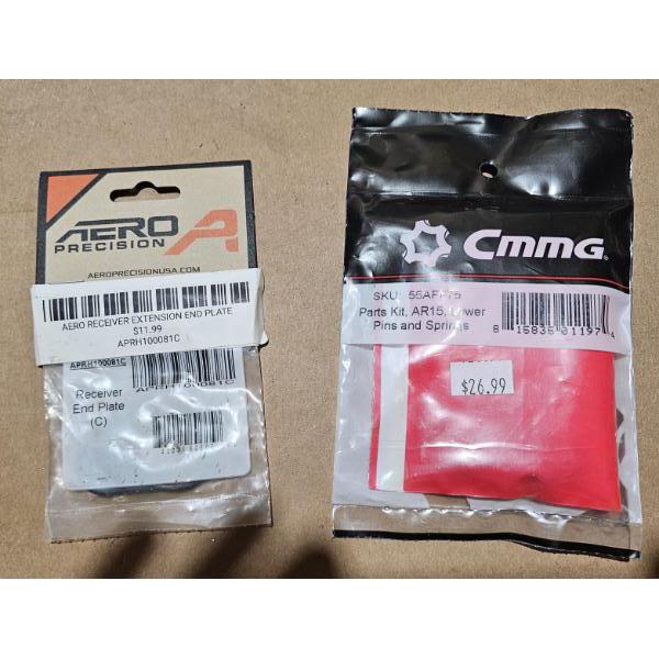 CMMG AR-15 Lower Pins and Springs Kit and Aero Precision Buffer Tube end Plate 
