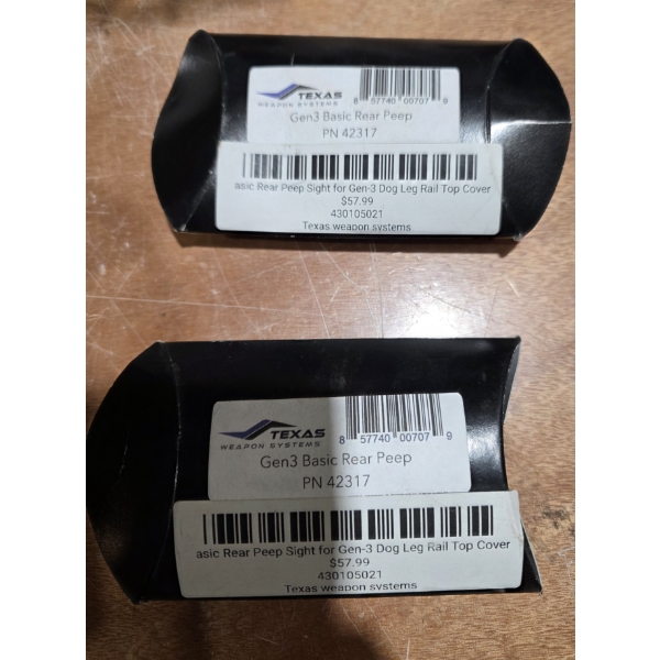 Pair of Texas Weapons Systems Gen 3 Basic Rear Sight