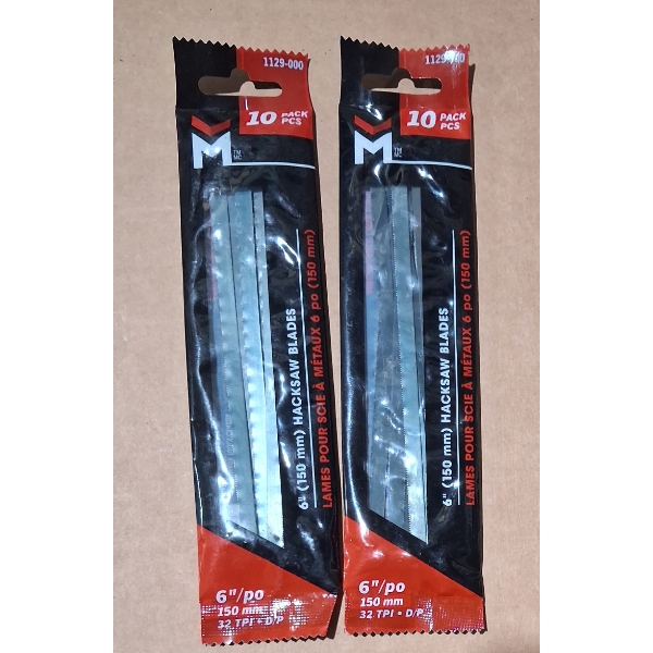 Two Packs of Ten 6'' Hacksaw Blades