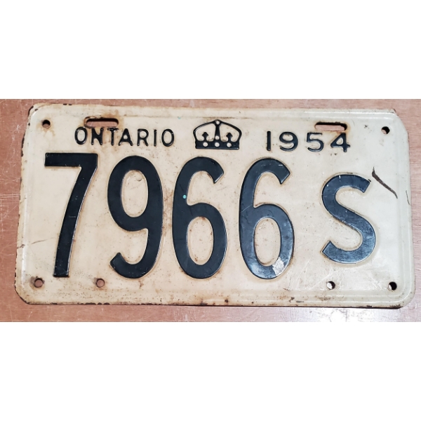 1954 ONTARIO LICENSE PLATE