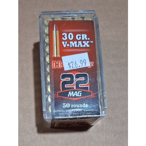 50 Rounds of Hornady .22 Magnum V-max