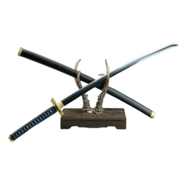 Black Sword Functional Damascus Katana (Muichiro Tokito)