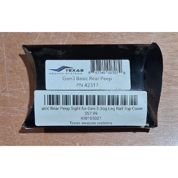 Texas Weapons Systems Gen 3 Basic Rear Sight