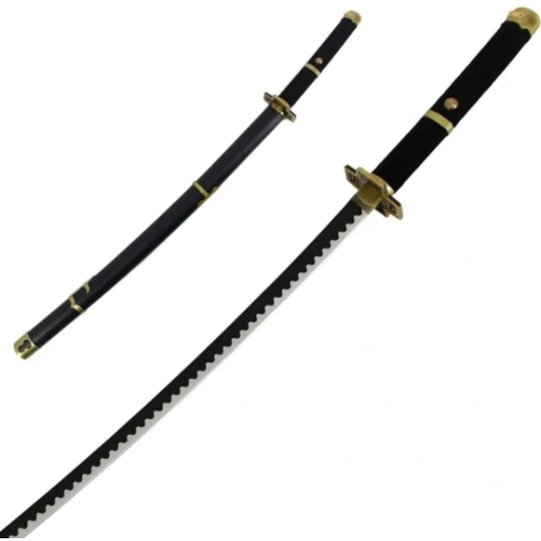 Black Sword Functional Damascus Katana (Zoro Yubashiri)