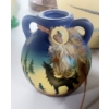 Image 2 : 4 Pcs Total - 3 Pc Native American Hand Painted 4" Pottery Set & 7" Vase - Mint