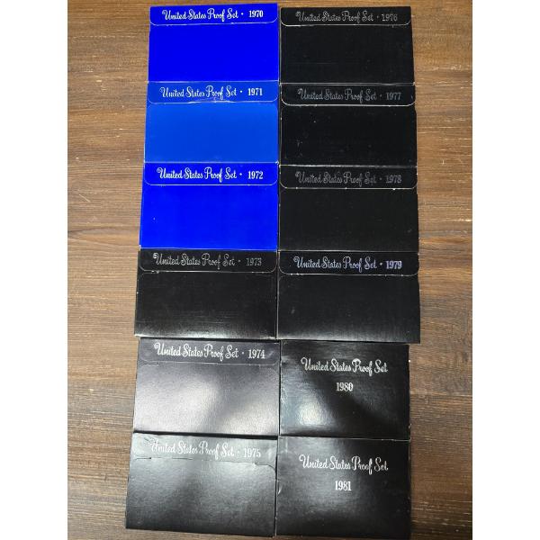 12 Proof Sets from 1970-1981