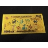 Image 1 : Pokemon Nippon Ginko 10K YEN .999 Pure 24K Gold Foil Note - Mint Condition 