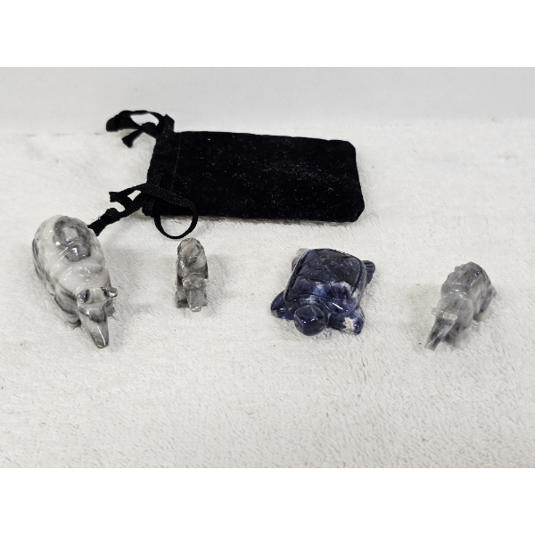 Four Beautiful Vintage Soap-Stone Animal Figures