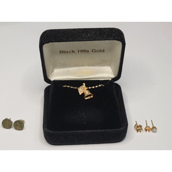 Lot Of Assorted Gold-Filled Jewelry Including Black Hills Bell Necklace - Weight: 1.6g