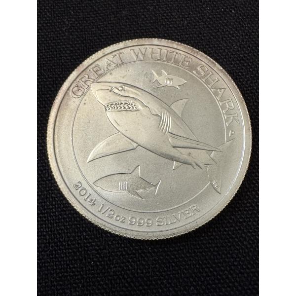 2014 Australia 50 Cents Great White Shark 1/2 Oz .999 Fine Silver Coin - Mint Condition