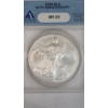 Image 2 : ANACS 2006-W MS 69 20th Anniversary One Troy Ounce .999 Fine Silver American Eagle