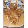 Image 1 : Vintage Fenton Amber Ruffled Glass Lot - See Pics