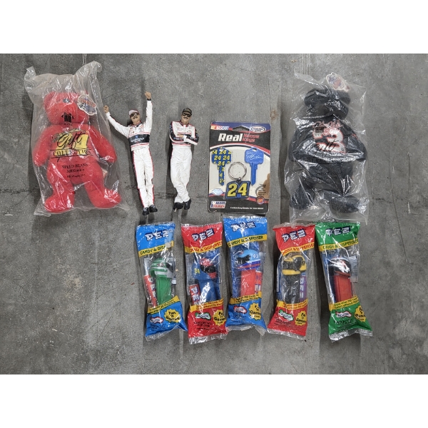 Nascar Collectables Including 5 Sealed Pez Dispensers, 2 Bears In Sealed Plastic, Figures & More!