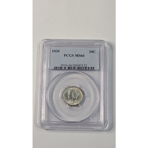 PCGS 1939 MS66 90% Silver Mercury Dime