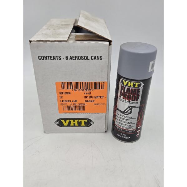 Six Brand New 11oz Spray Cans Of VHT Flat Gray High Temp Paint 