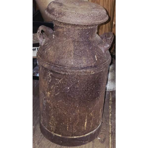 Antique Large Milk Can with Lid - 2 of 2