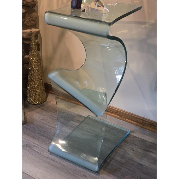 Italian Designed Heavy Glass Wave Stand. 36" Tall And A 13" Wide Top 