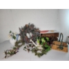 Lot of Assorted Decorations: Wreaths, Vase, Basket, Florals - See Photos! 