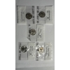Image 1 : Lot of 5-90% Silver Washington Quarters, Assorted Years, FV $1.25
