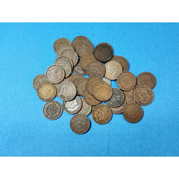 Lot of 46 Assorted Years Indian Head Cents