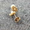 Image 2 : Lovely 14K Yellow Gold Pearl Earring Set Weighing 0.6 Grams Total