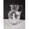 Image 1 : Vintage Mary Gregory Hand-Painted Enamel Clear Glass Pitcher