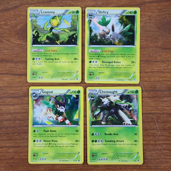 Four Assorted Grass Type Holo Vintage Pokemon Trading Cards Including Black Star Promo!