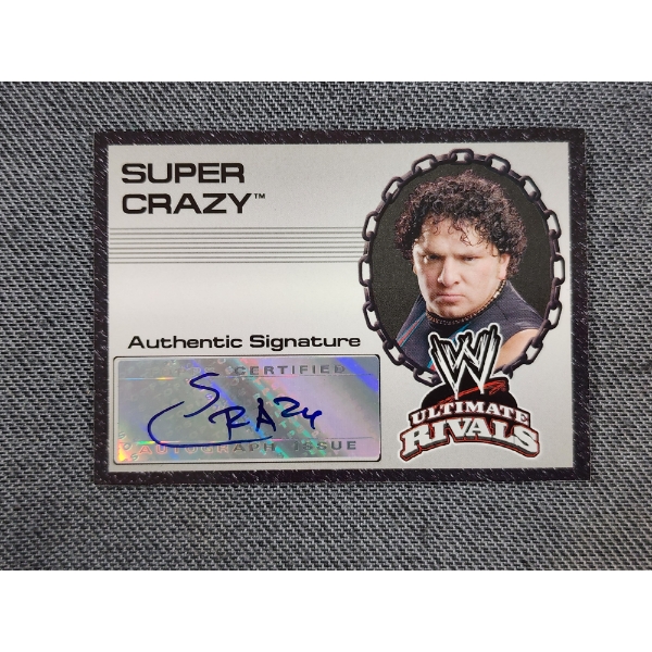 Hand Signed Super Crazy WWE 2008 Topps Wrestling Trading Card 