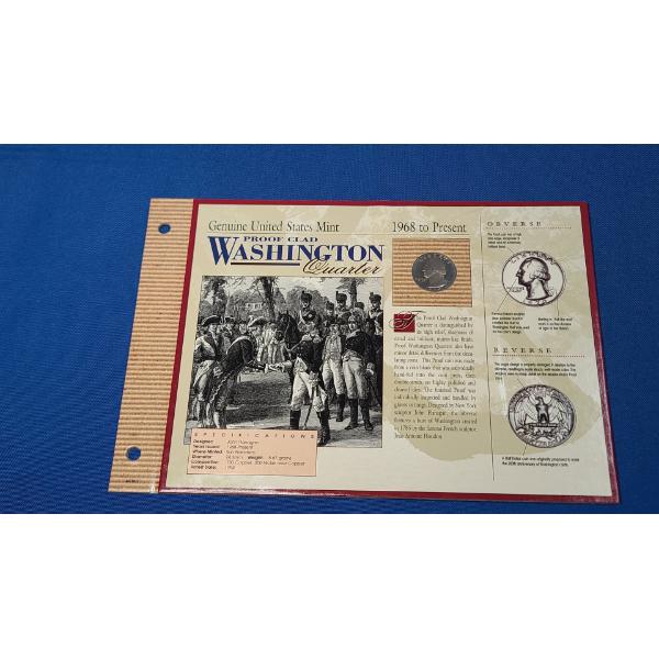 1979-S Washington Proof Clad Quarter on American Historic Society Display Card- FV: $0.25