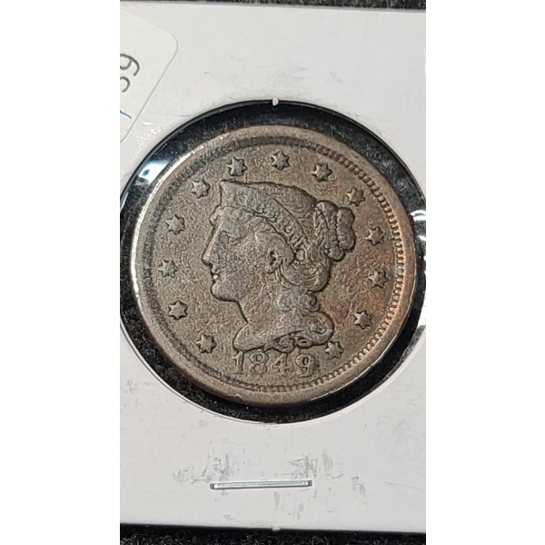 1849 Braided Hair Large Cent