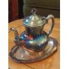 Image 2 : Group Lot Silver Plate Items - Creamer & Sugar - Pitcher  w Tray No Dings Ex Condition