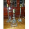 Image 1 : 3 Pcs Vintage Crysatal Candlestick Lamps - Electric - See Pics