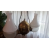 Image 4 : Vintage Electrified Angle Lamp As Shown - Frosted Replacement Shades - No Markings  