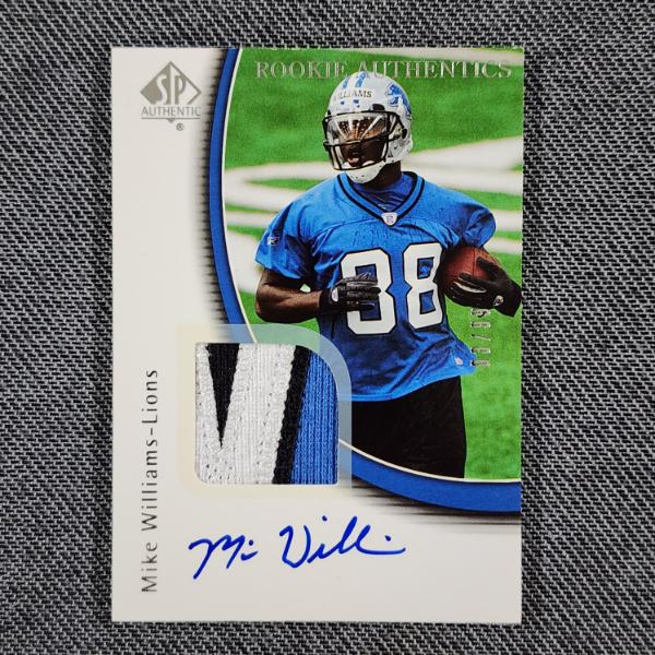 2005 Upper Deck Mike Williams Detroit Lions Autographed & Numbered Patch Football Card